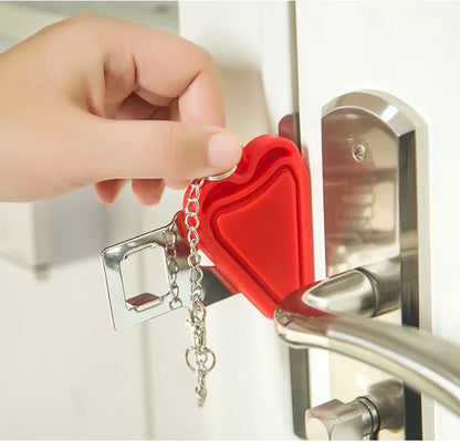Security Portable Door Lock Latch No Drill Manual Hotel Room Devices For Add Security Holes Removable For Travel Safety