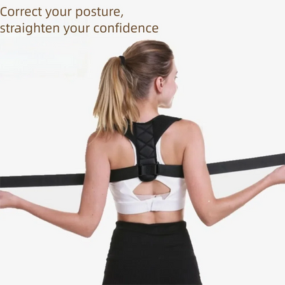 Polyester Back Straightener Adjustable Full Back Back Posture Corrector Breathable Black Back Brace Posture Corrector Home