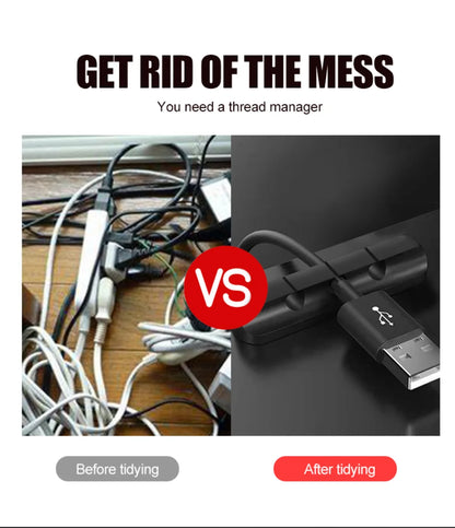 LccKaa Cable Holder Clips Cable Management Cord Organizer Clips Silicone for USB Charging Cable Mouse Cable Wire PC Office Home
