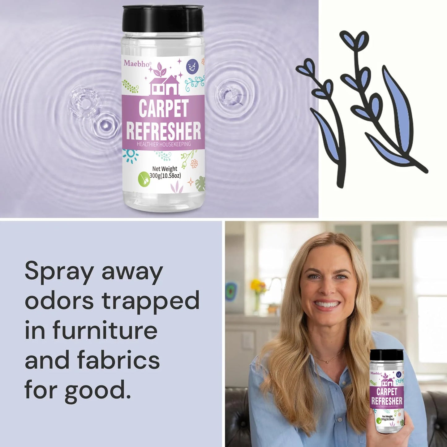 Carpet Deodorizing Powder Powerful Pet Smell Eliminator & Urine Odor Dust Remover Refresher for Home Carpet Cleaning Accessories