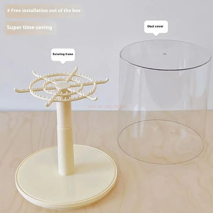 Labubu pendant display box, rotatable transparent Labubu doll, handmade blind box, storage display stand, decorative ornaments,