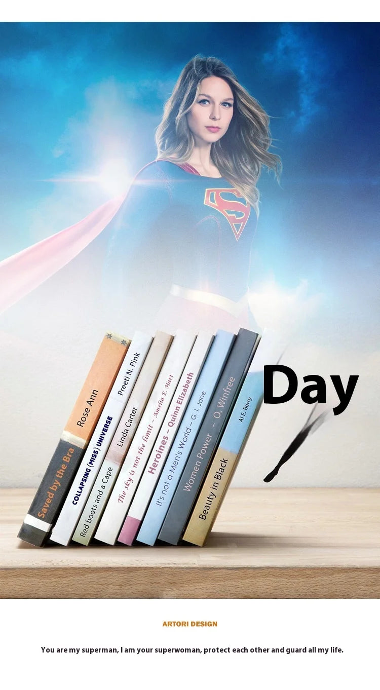 Creative Superman Metal Bookshelf Book Stand Creative Book Block Book Shelves Book Shelves Desk Book Storage Decorative Gift