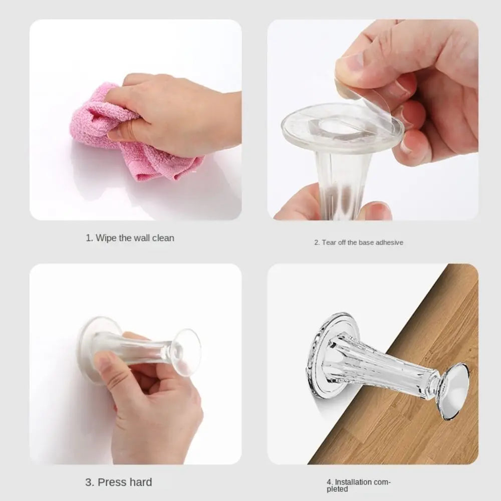 Door Stopper Silicone Mute Self Adhesive Door Bumper Door Suction Door Rear Retainer Wall Protectors  Anti-collision Door Holder