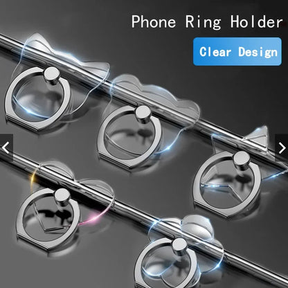 Transparent Cell Phone Ring Holder Stand 360° Degree Rotation Clear Finger Grip Kickstand Compatible Various iPhones Case
