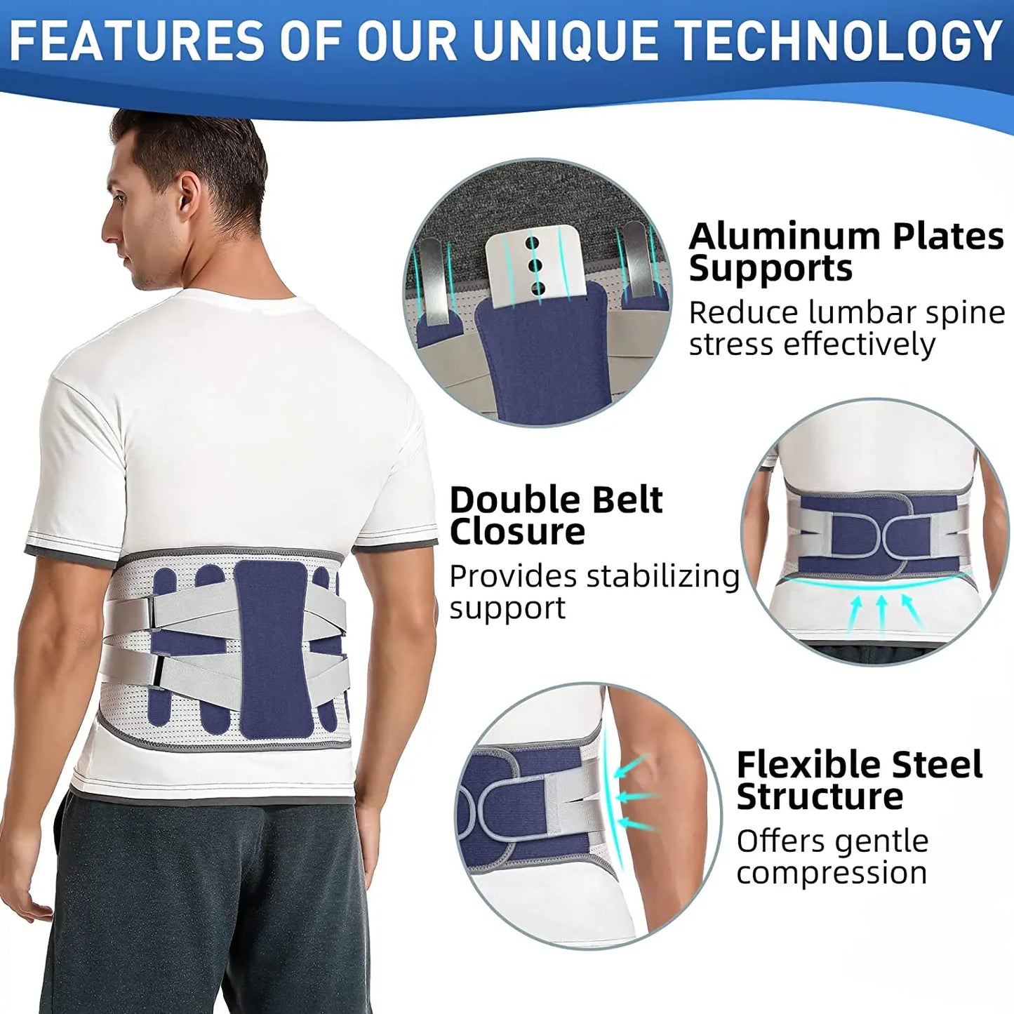 Back Brace for Men and Women,Lumbar Brace for Lower Back Pain Relief,Breathable Waist Lumbar Back Support Belt for Back Pain