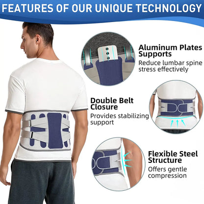 Back Brace for Men and Women,Lumbar Brace for Lower Back Pain Relief,Breathable Waist Lumbar Back Support Belt for Back Pain
