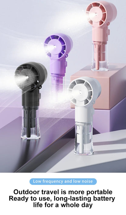 Mini Handheld Fan Portable Misting Fans Adjustable Handheld Fan for Commuters Water Humidifier Cooling Gadget