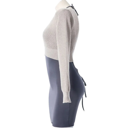 Fashion Casual Office Ladies Teacher Uniform Clothes Role Play Female Sexy Suspender Skirt Underwear Nightdress Sweater Suit Set