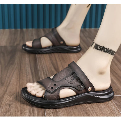 Sandals men  wear outdoors in summer  sports leisure work driving  Anti slip  wear-resistant  trendy beach shoes outdoor wear