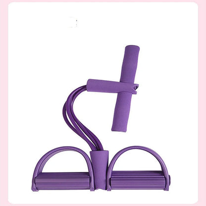 Four-Tube Pedal Tensioner Multi-Functional Household Fitness Equipment Yoga Abdominal Strengthening Elastic Band Tension Rope
