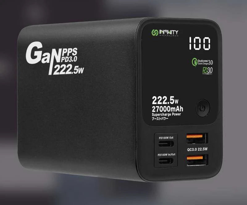 22.5W Power bank PD 200W 27000MAH 5V 9V 12V 15V 20V 5A USB QC4.0 Super Charge VOOC Li-polymer battery