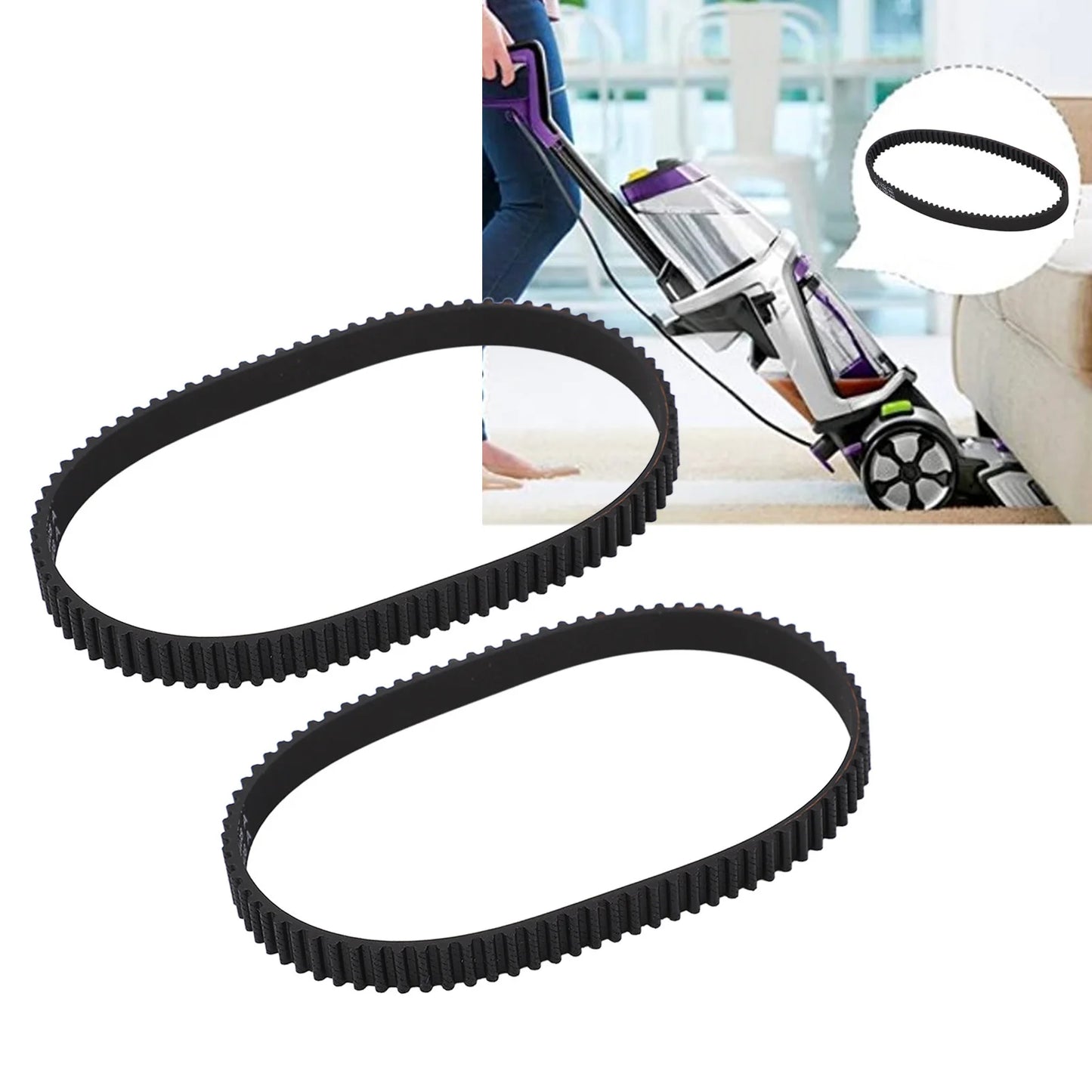 2 Pcs Vacuum Belt 1611129 Rubber Vacuum Cleaner Replacement Belt for Bissell ProHeat 2X Revolution Pet Pro