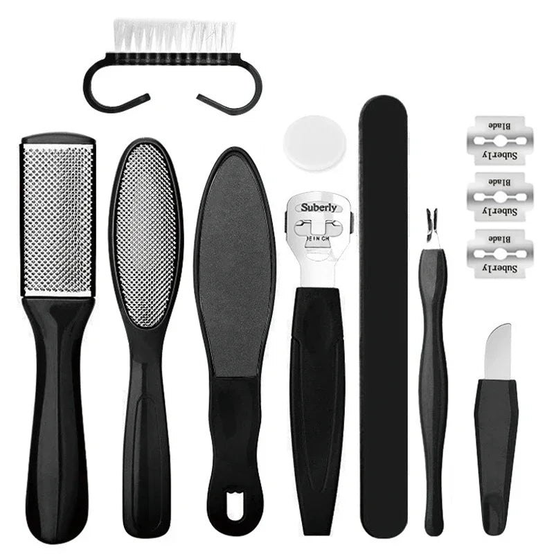 Foot Care Tool Pedicure Manicure Kit Set Stainless Steel Peeling Exfoliating Callus Dead Skin Remover Foot Scrubbing Brush