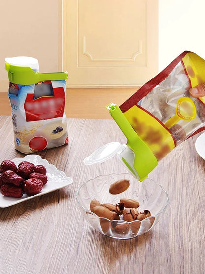 Food Storage Seal With Dumping Port, Food, Chip Bag Clip, Plastic Cover Food Clip,  For Sorting And Storing Food In The Kitchen