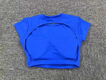 New Sports Shirts Breathable Workout Sportswear Fitness Backless Yoga Clothing Chest Pads Sport Crop Tops Gym Top Women