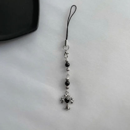 handmade Gothic mobile phone accessories | Gift | Y2K | Neo Gothic | Red and Black | Star | Cross