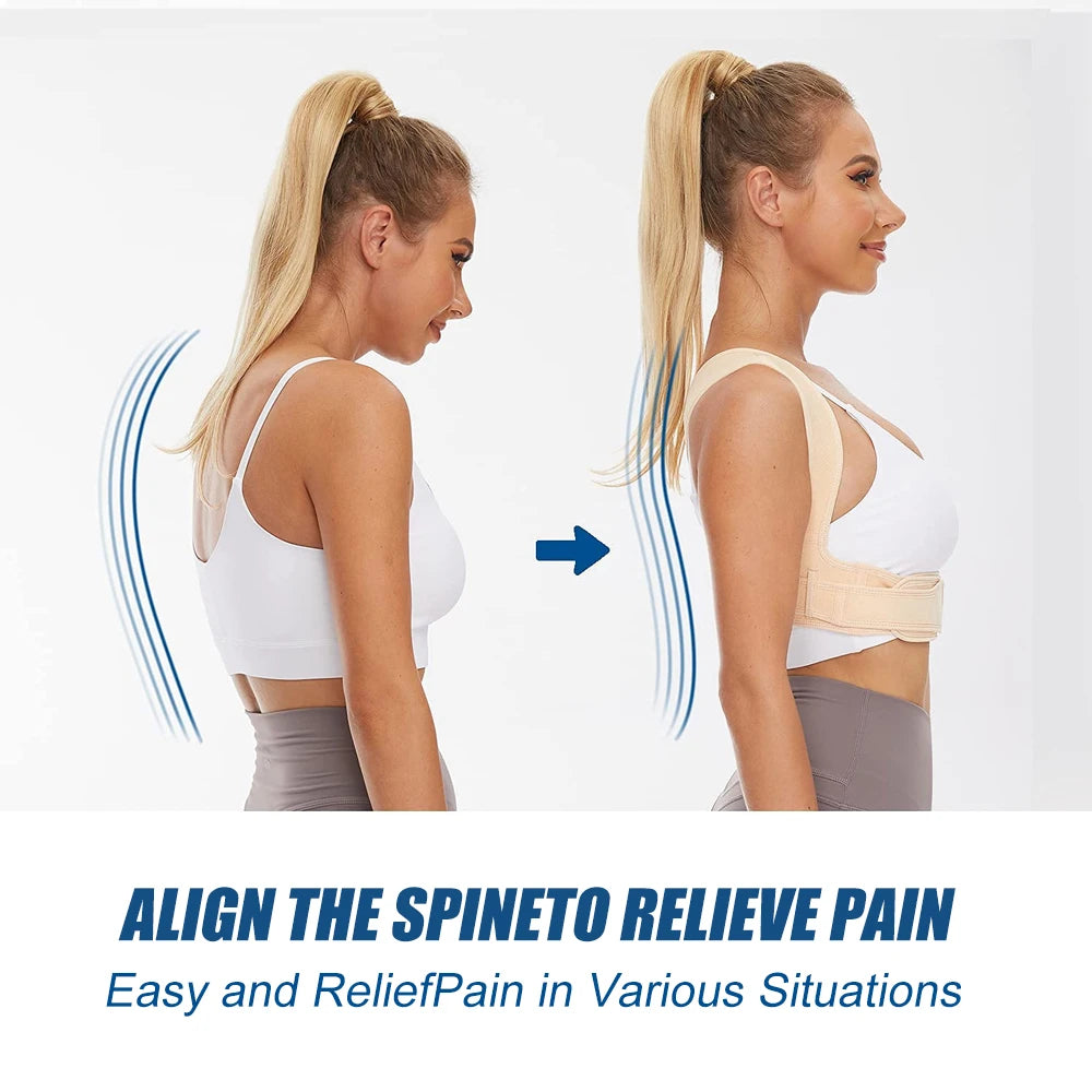 Posture Corrector Adjustable Upper Back Brace Breathable Back Support Straightener for Neck Shoulder Clavicle Lumbar Pain Relief