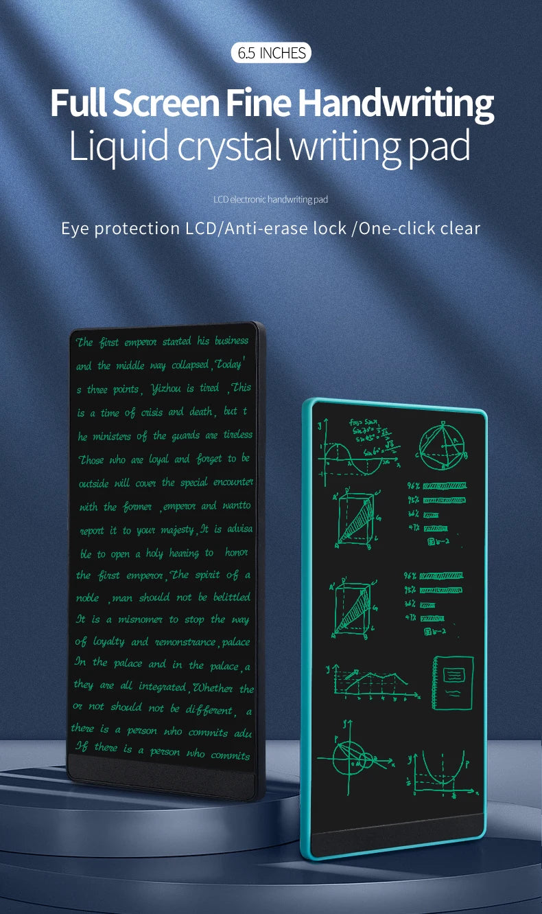 LCD Writing Tablet 6.5 Inch Doodle Board Drawing Tablet for Kids Handwriting Pad Memo Note for Home School Office Gifts