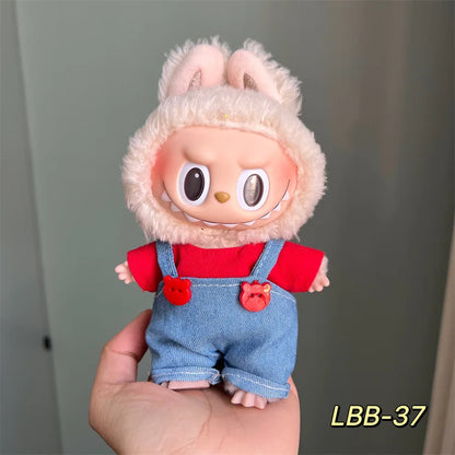 POP Labubu baby clothes 17cm plush vinyl labubu sit-down party first-generation and second-generation suit, clothes only
