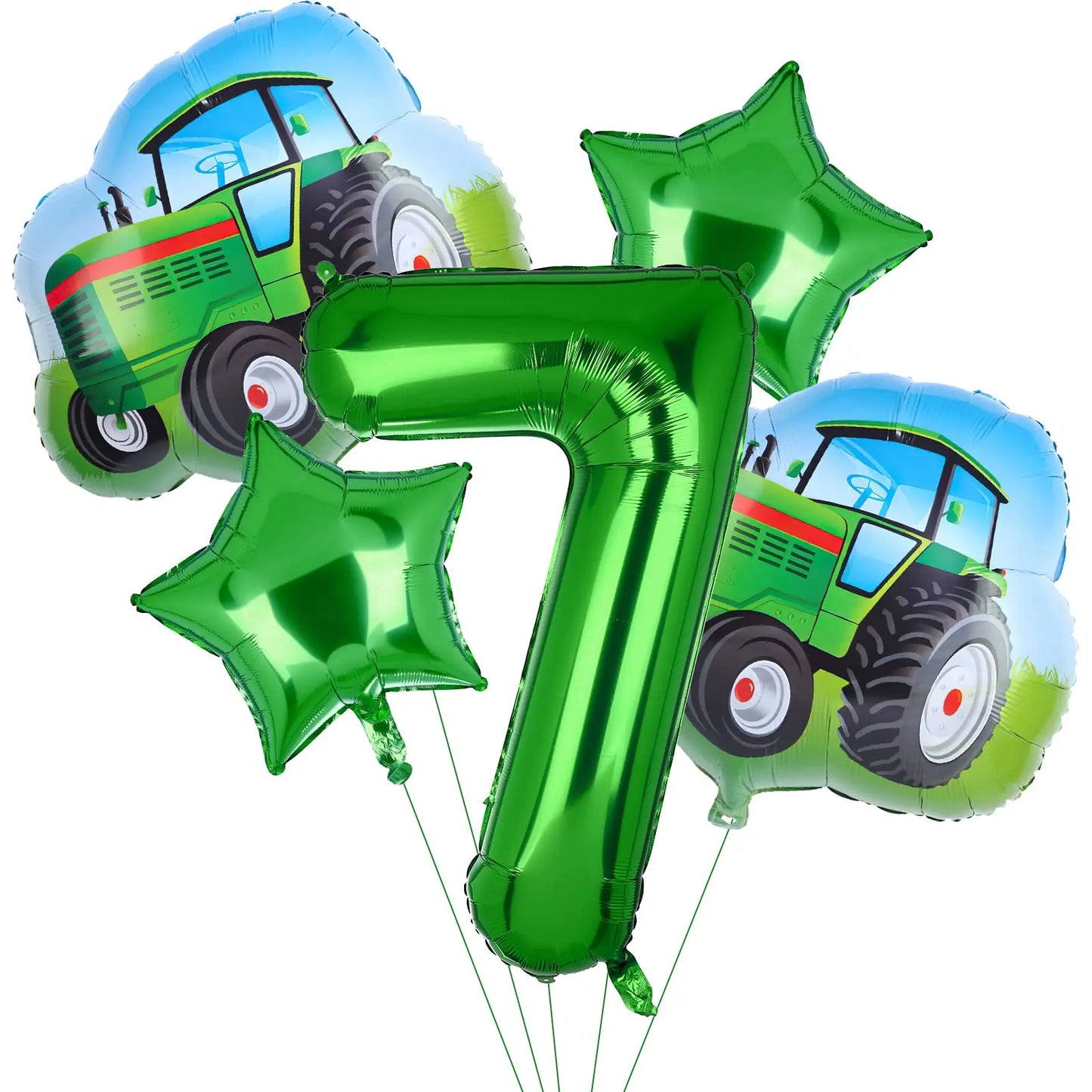 Green Farm Tractor Tableware Napkins Tablecloth Farm Tractor Theme Birthday Decor Birthday Banner Balloon Caketopper