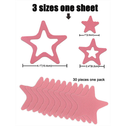 10 PCS Anti Slip Shower Tread Sticker Safety Bathtub Strips Premium Adhesive Star Snowflak Decals for Bath Tub Shower Stairs