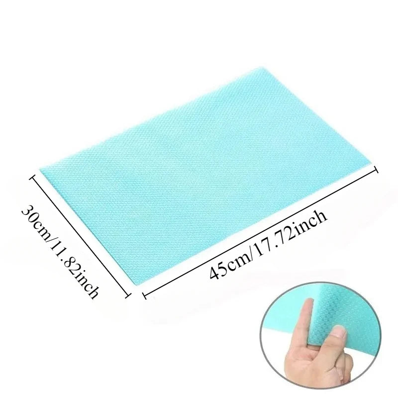 4PCS Refrigerator Pad Home Kitchen Placemat Drawer Shoe Cabinet Shelves Waterproof Dustproof Can Be Cut Fridge Pad