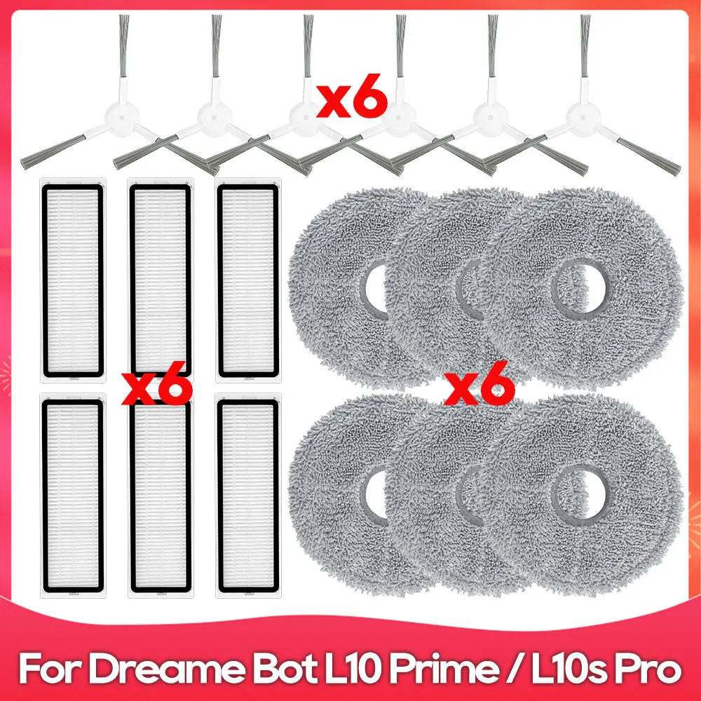 Compatible For ( Dreame L10 Prime, RLL11GC, L10S Pro, L10 Pro, Xiaomi S10+ ) Roller Side Brush Filter Mop Accessory Part