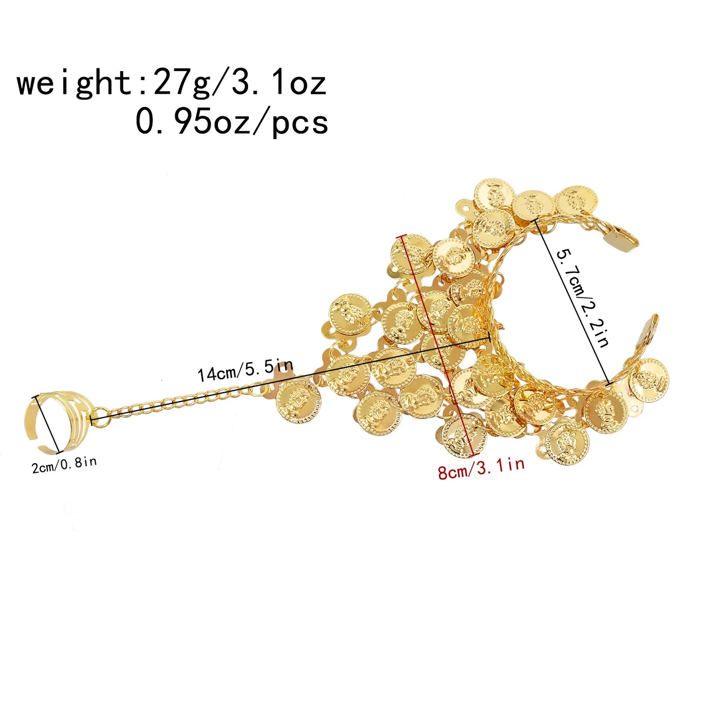 Indian Dance Accessories Necklace Headwear Earrings Bracelet Hair Band Jewelry Set Women's Party Jewelry Gifts