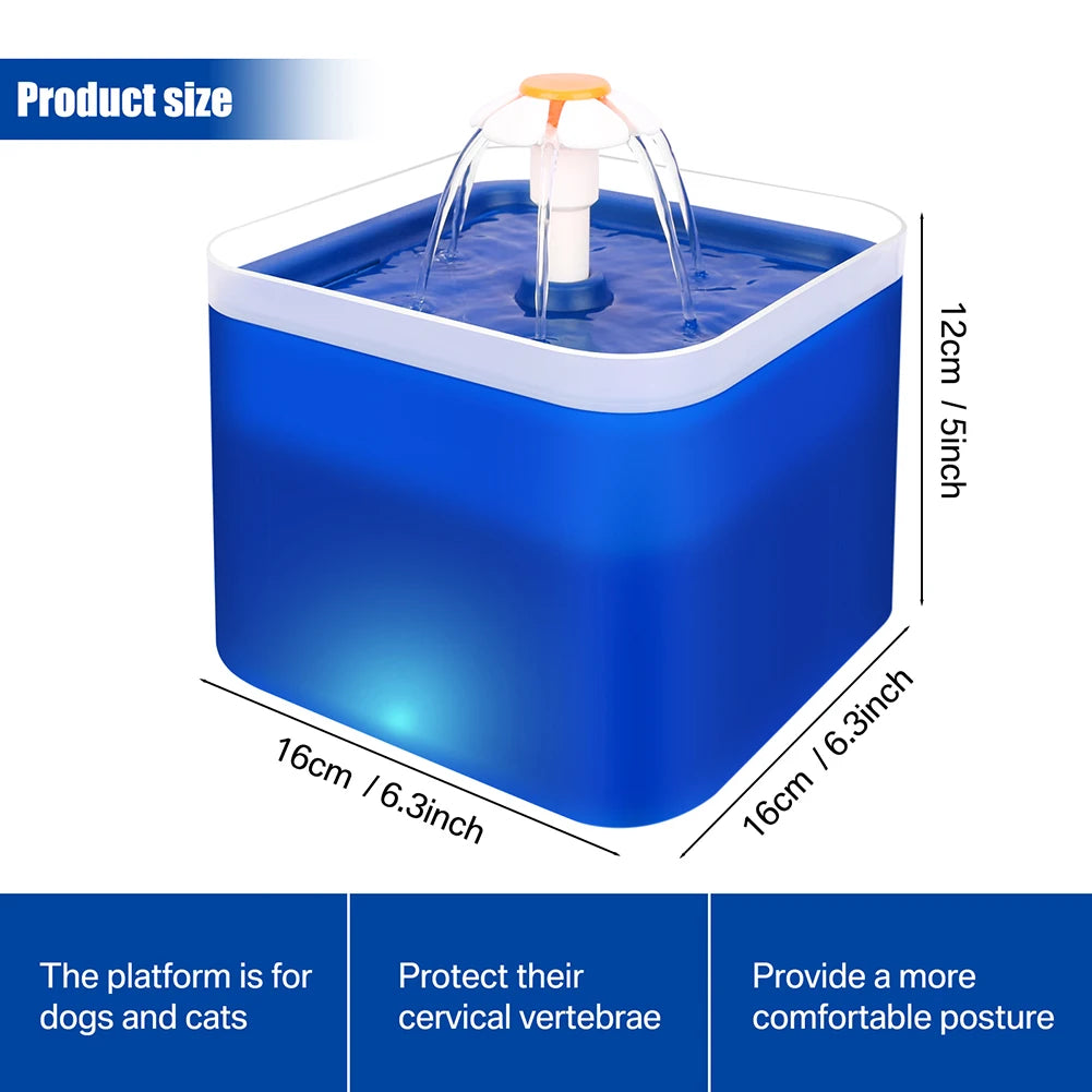 2/3L Cat Water Fountain Auto Recirculate Filter Large Capacity Filtring Cat Water Drinker USB Electric Mute Cats Water Dispenser