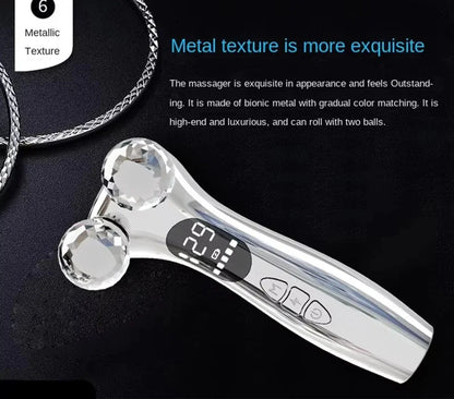 4D Roller Facial Massager EMS Face Lift Device V-Face Slimmer Skin Tightening Double Chin Remover Eye Care Vibration Massager