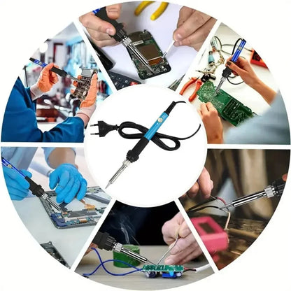 New Electric Soldering Iron 60W Adjustable Temperature Replaceable Soldering Iron Head Soldering Iron Pen Welding Kit