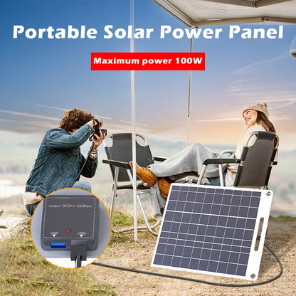 Portable Solar Phone Charger - 2 USB Ports 5V/2.4A Fast Charging for Outdoor Adventures & Emergency Power Supply