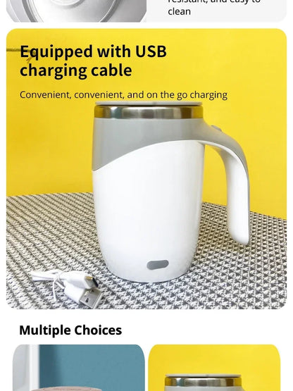 2025 Automatic Stirring CupMug Rechargeable Portable CoffeeElectric Stirring StainlessSteel Rotating Magnetic Home DrinkingTools