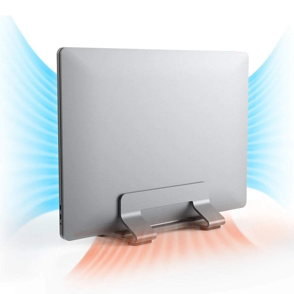 Laptop Stand Vertical Tool-Free Adjustable Aluminum Vertical Laptop Stand Holder Width From 12-30mm Support Almost All Laptop