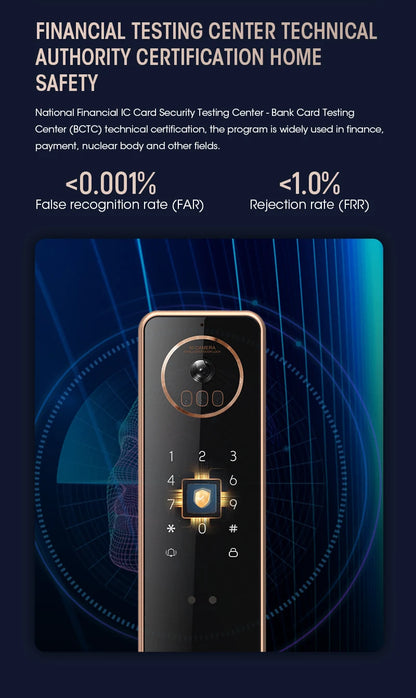 2024 Smart Door Lock  Wifi Smart Fingerprint Digital Safe Door with Camera Lock for Home