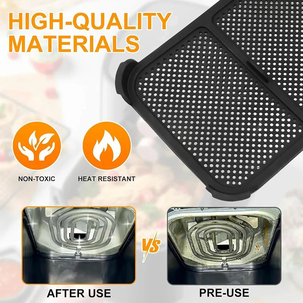 Air Fryer Splash Guard for Ninja AF300 Models Reusable Air Fryer Liners  Silicone Air Fryer Splash Pad Shield Baking Accessories