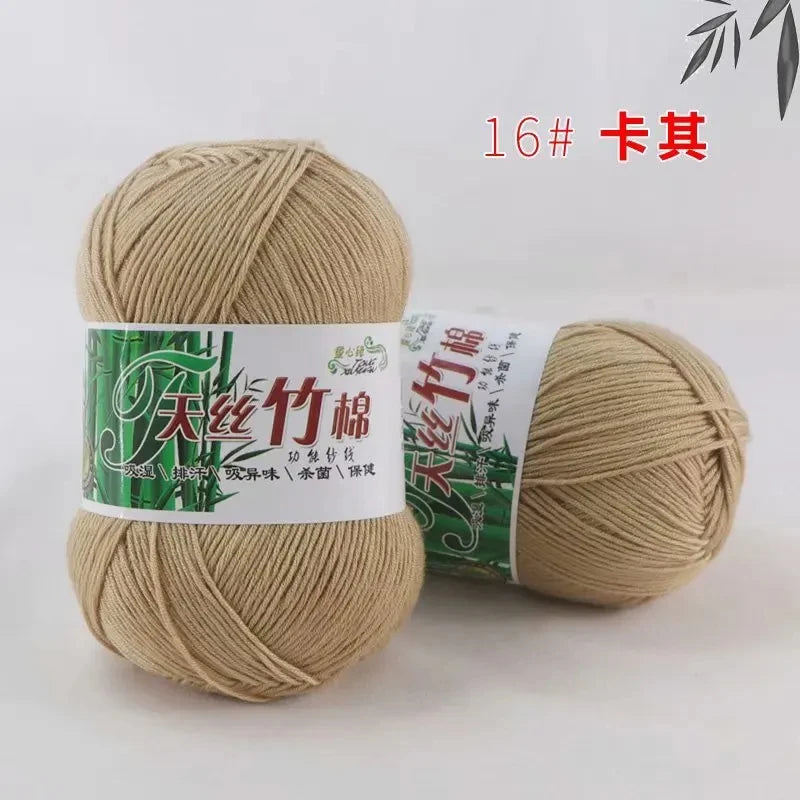 Tiansi Bamboo Cotton Yarn Bamboo Charcoal Cotton Hook Needle Thread Cotton Nitrile Woven Yarn DIY Weaving Material