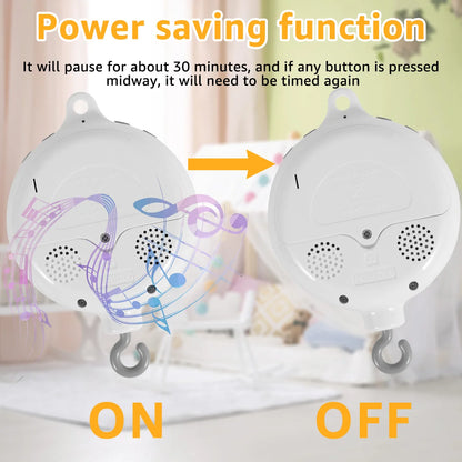 Baby Mobile Music Box Crib Mobile Motor with 3 Modes Volume Adjustable 35 Lullabies Baby Mobile Music Box for Bassinet