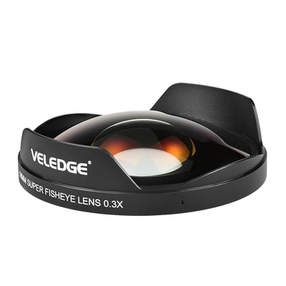 VLOGMAGIC 52MM / 58MM / 62MM  /67MM / 72MM 0.3X Ultra Fisheye Wide Lens Adapter with Hood Only for Video Cameras Camcorders