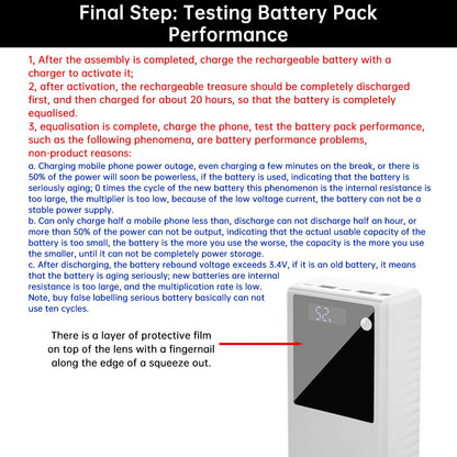 22.5w Fast Charging Power Bank Box 6*26650 Battery Box Support PD2.0/3.0 Input/output QC2.0/3.0 Output Diy Power Bank Box
