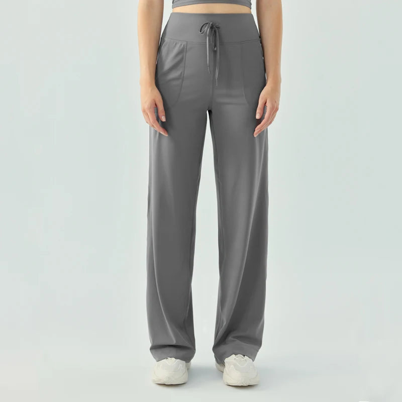 Yoga Pants Women Wide Leg Pants with Pockets High Waist Stretch Work Dress Pants Buttery Soft Casual Lounge Sweatpants Comfy