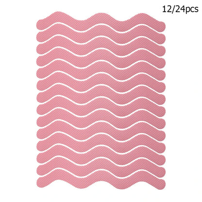 12/24Pcs S Shaped Self-Adhesive Anti Slip Strips Waterproof Safety Strips Shower Stickers Non Slip Tape For Bathtub Stairs Floor