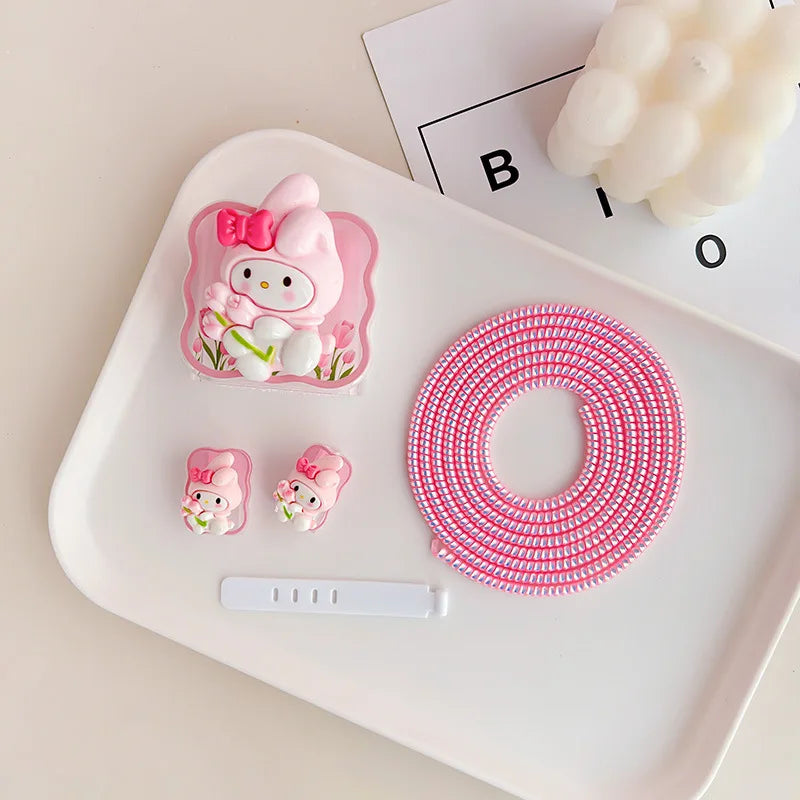 Joytop Sanrio 5Pcs Set Cable Protector for Huawei 35W/40W/66W/88W/100W Fast Charger Case Phone Wire Cord Organizers Winder