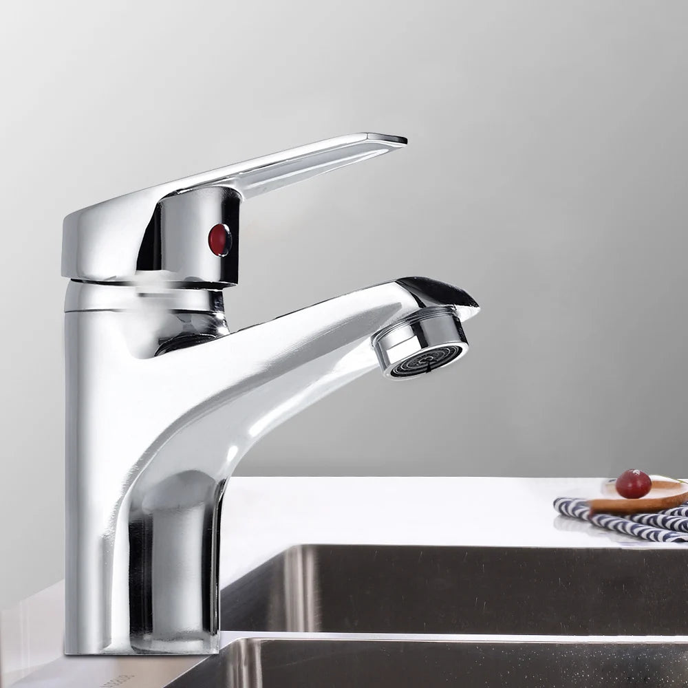 Single Lever Mixer Faucet Metal Electroplating Sink Taps Hot Cold Water Sink Mixer Tap Modern Basin Sink Faucet Durable Sink Tap