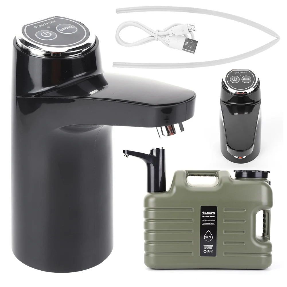 Electric Water Pump USB Rechargeable Portable Water Dispenser Wireless Water Pumping Device for Camping Water Tank