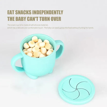 Silicone Baby Snack Cup Kids Solid Color Silicone Food Box Baby Portable Baby Snack Container with Baby Cup Lid