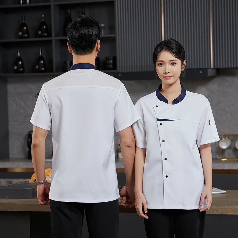 Kitchen Chef Shirts Cook Wear Hotel  Uniform Catering Cooking Clothes Chef Coat Jacket Professional Kitchen Costume Designer