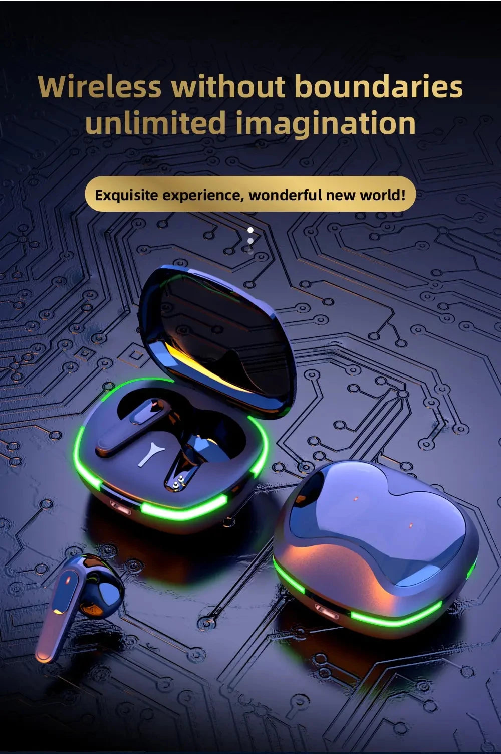 New Pro60 Binaural Wireless TWS Wireless Bluetooth Headset Mini Sports Bluetooth Headset NoiseCancelling Gaming Headset