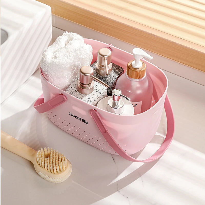 Bath Basket Bathroom Portable Student Bath Plastic Bath Basket Bathroom Shower Shampoo Storage Basket Bath Basket