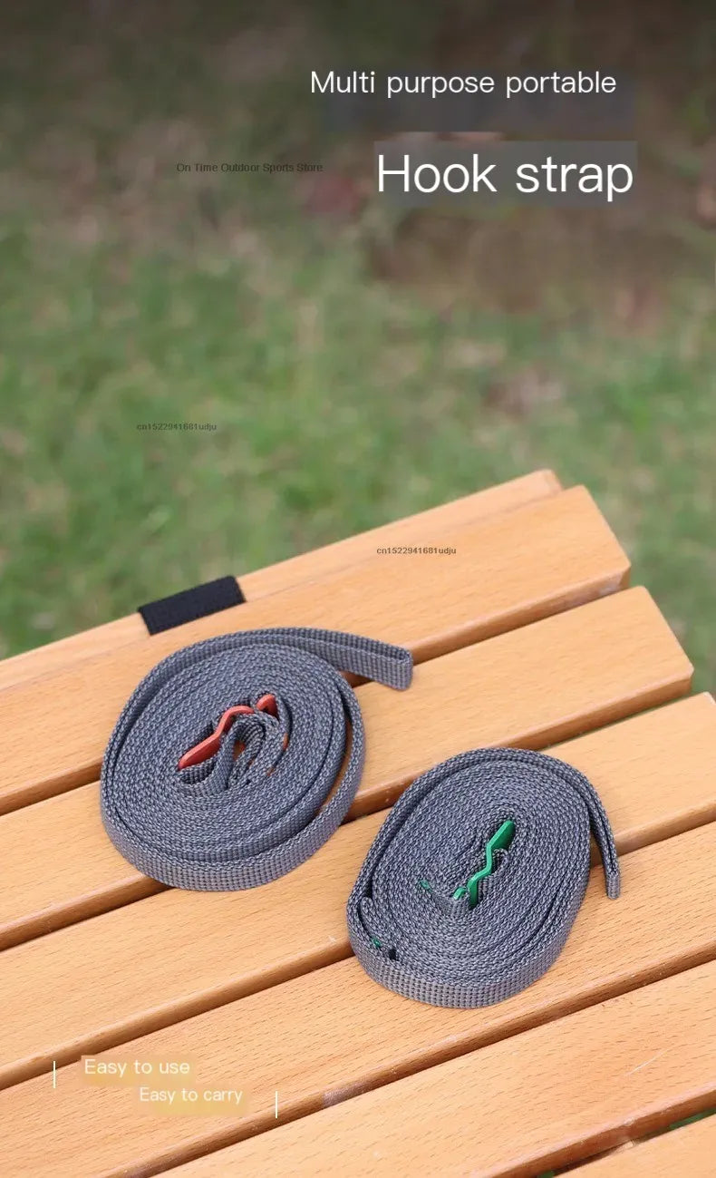 200cm Camping Outdoor Travel Equipment Durable Quick Release Luggage Strap with Stainless Steel Buckle Hook Release Type Gear